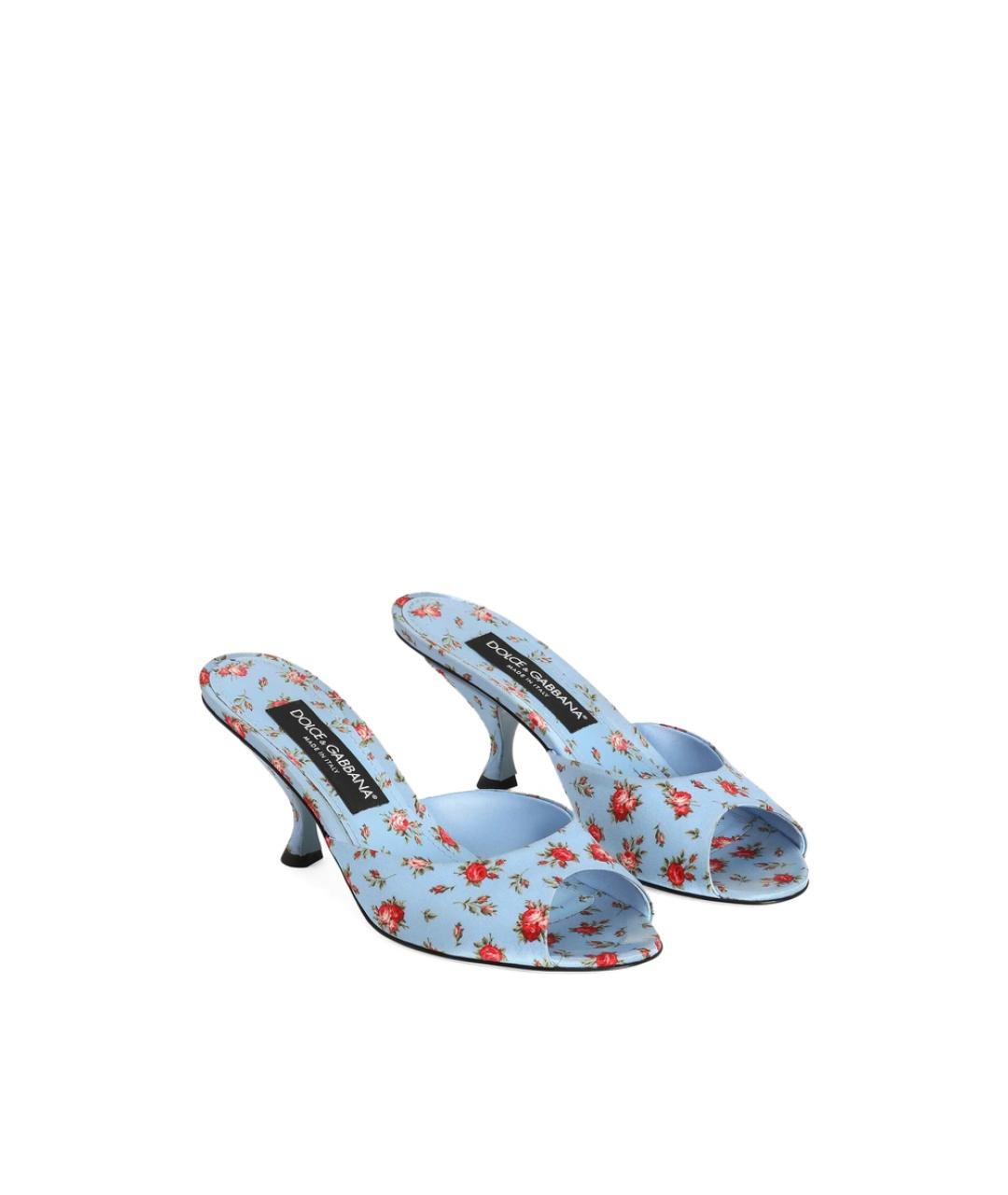 DOLCE&GABBANA Голубые текстильные мюли, фото 3