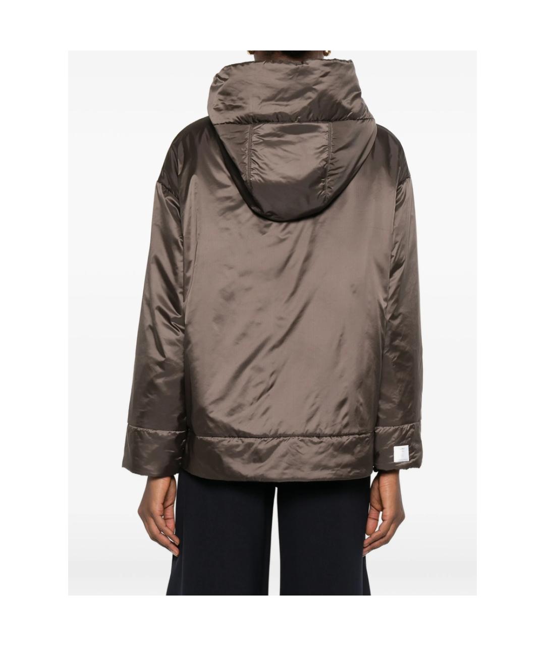 MAX MARA Коричневая полиэстеровая куртка, фото 3