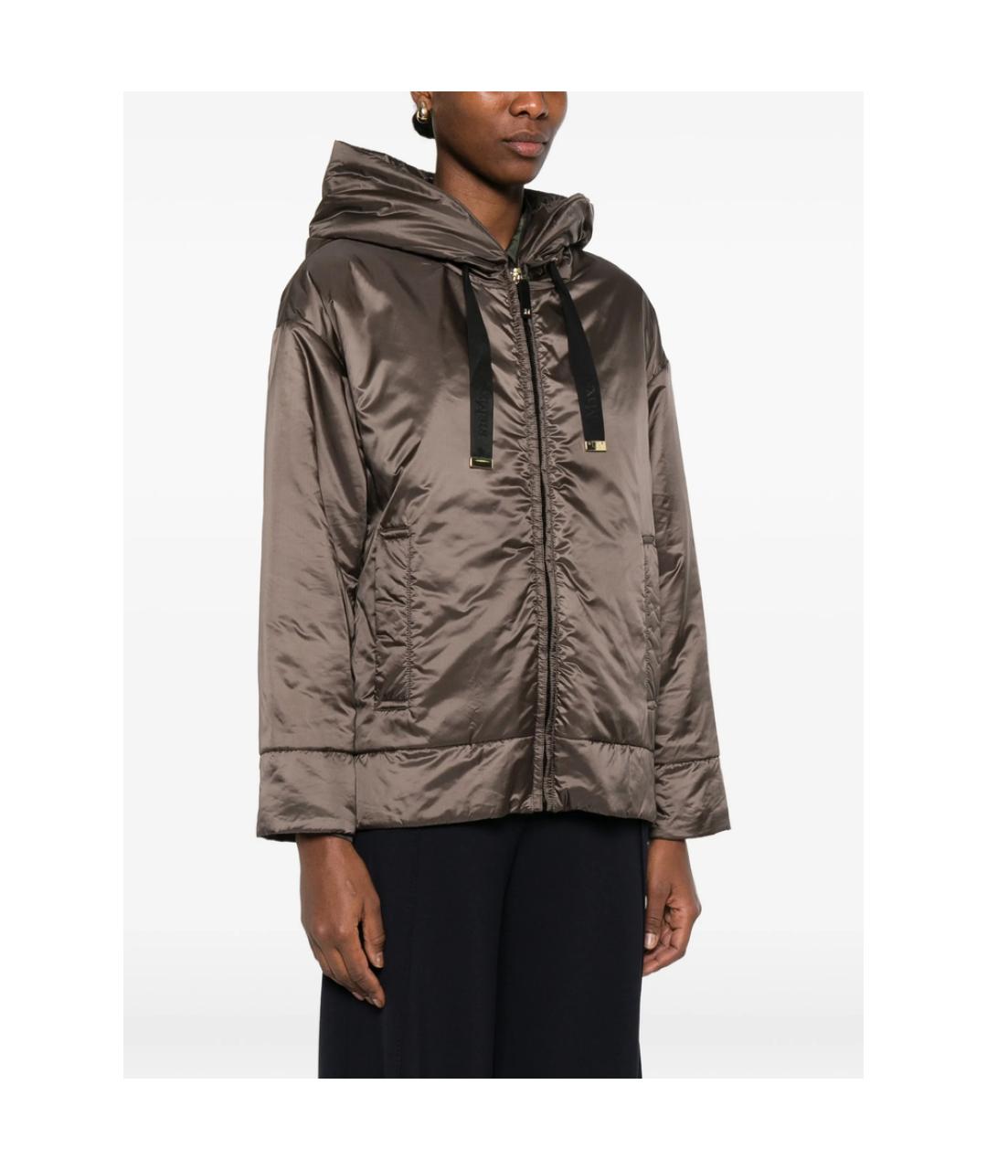 MAX MARA Коричневая полиэстеровая куртка, фото 4