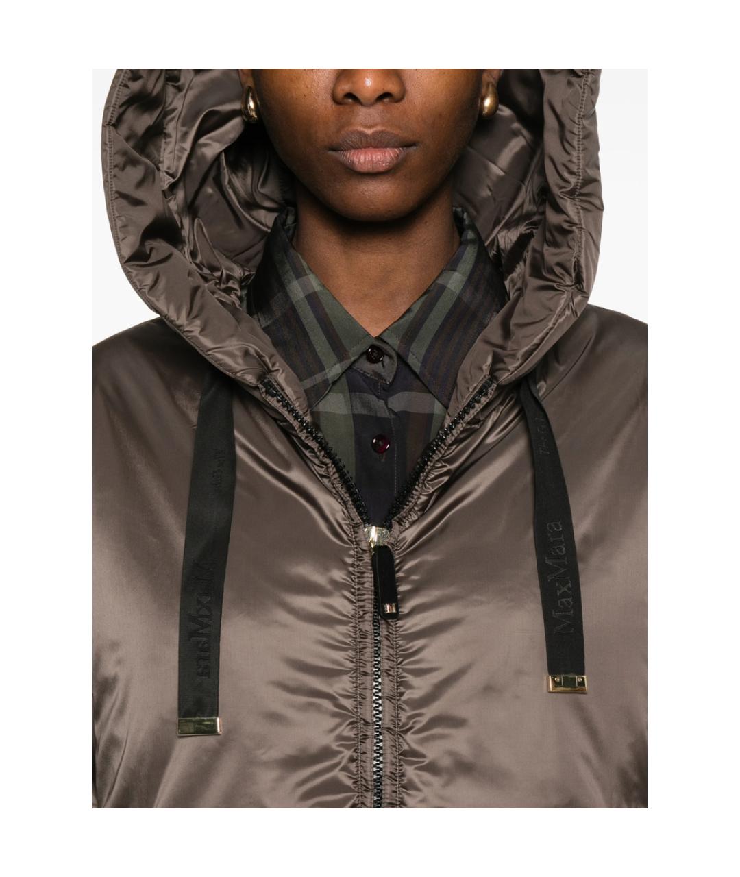 MAX MARA Коричневая полиэстеровая куртка, фото 2