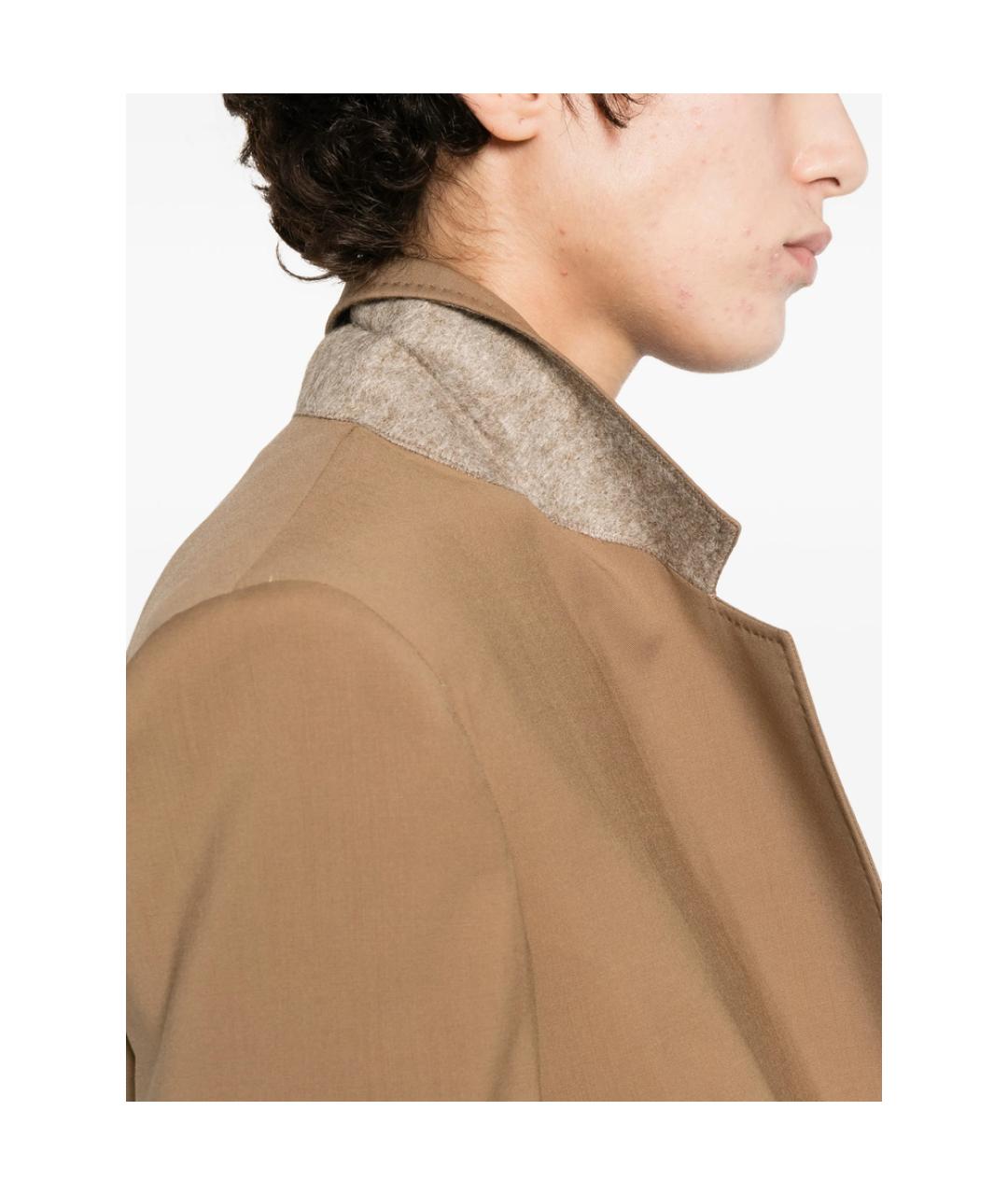 MAX MARA STUDIO Бежевый полиэстеровый жакет/пиджак, фото 2