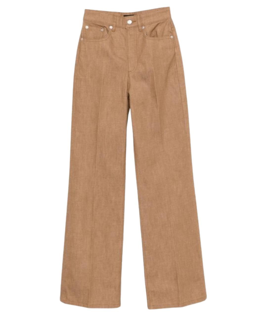 A.P.C. Коричневые хлопковые джинсы клеш, фото 1