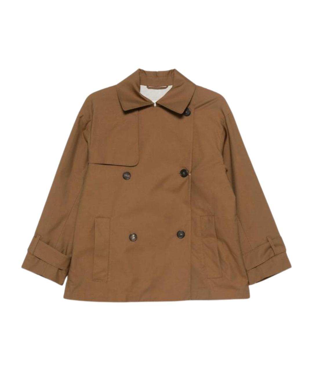 MAX MARA Коричневый полиэстеровый тренч/плащ, фото 1