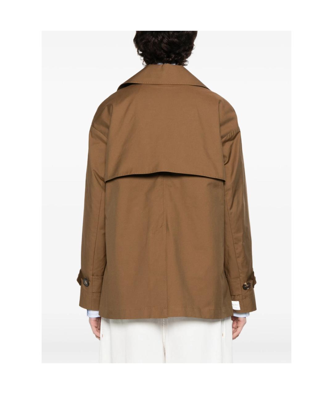 MAX MARA Коричневый полиэстеровый тренч/плащ, фото 3