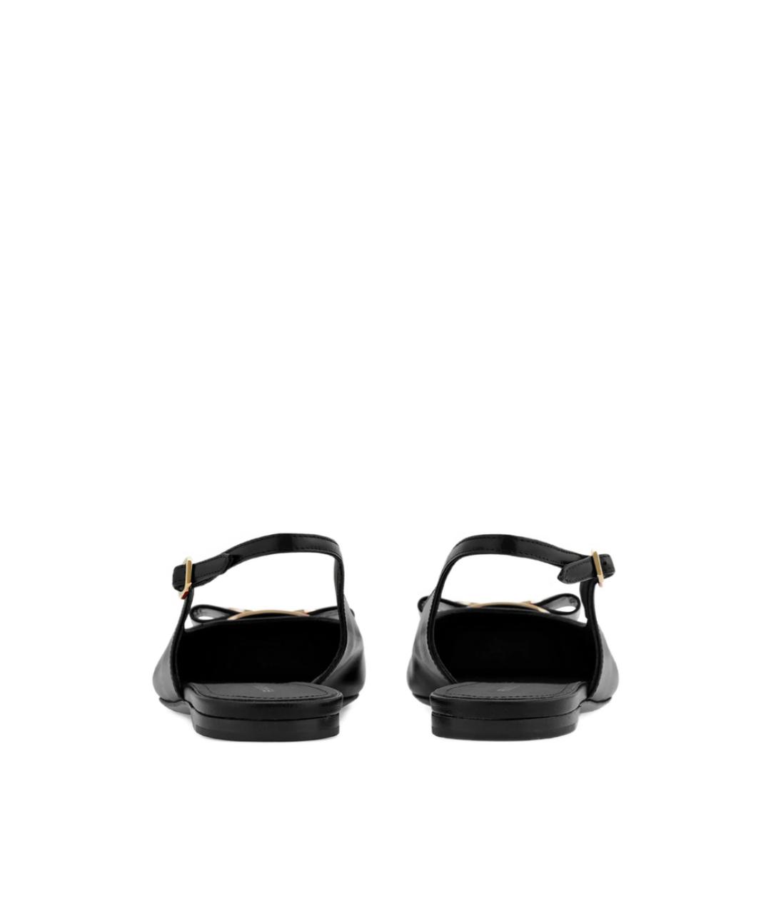 FERRAGAMO Черные кожаные балетки, фото 4