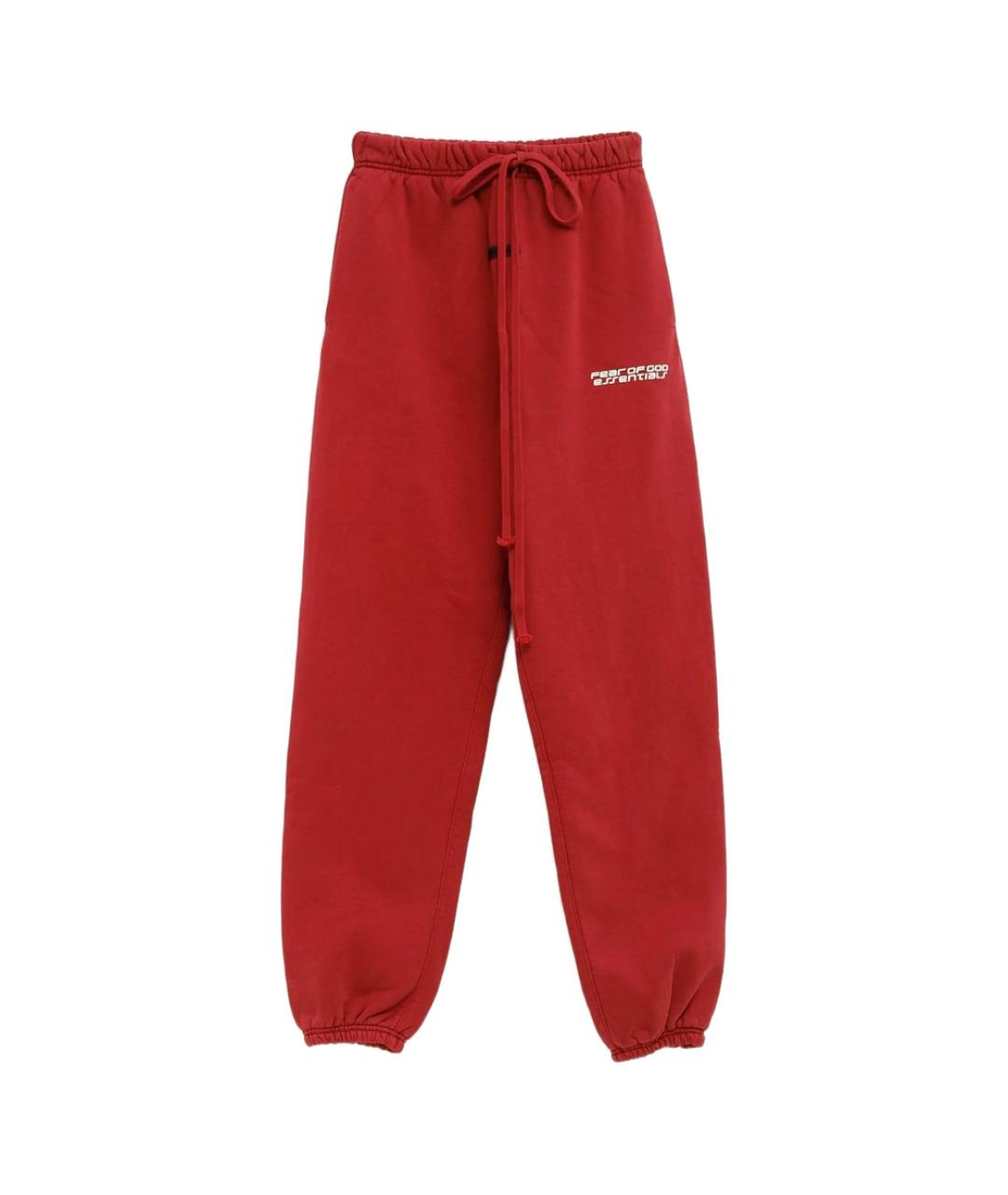 FEAR OF GOD ESSENTIALS Красные хлопковые повседневные брюки, фото 1