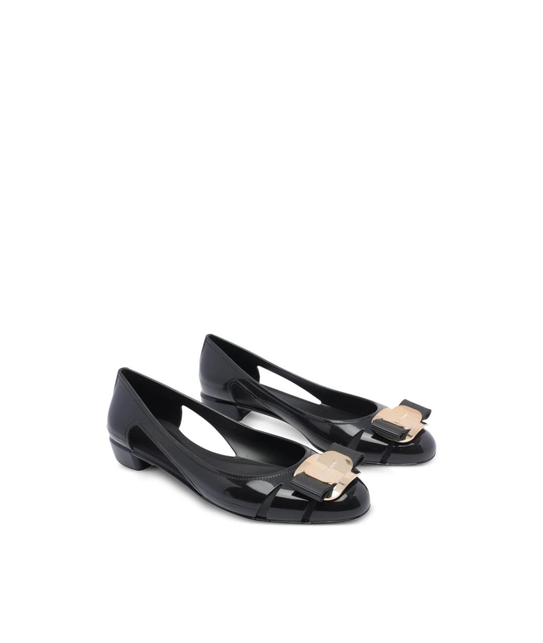 FERRAGAMO Черные балетки, фото 4