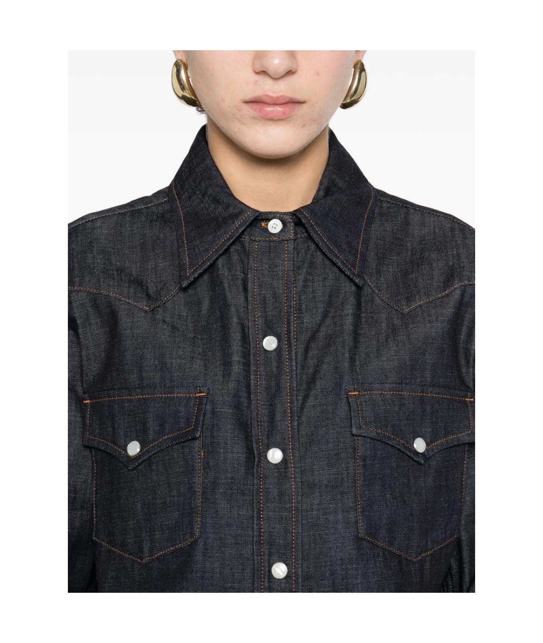 A.P.C. Синяя хлопковая рубашка, фото 4
