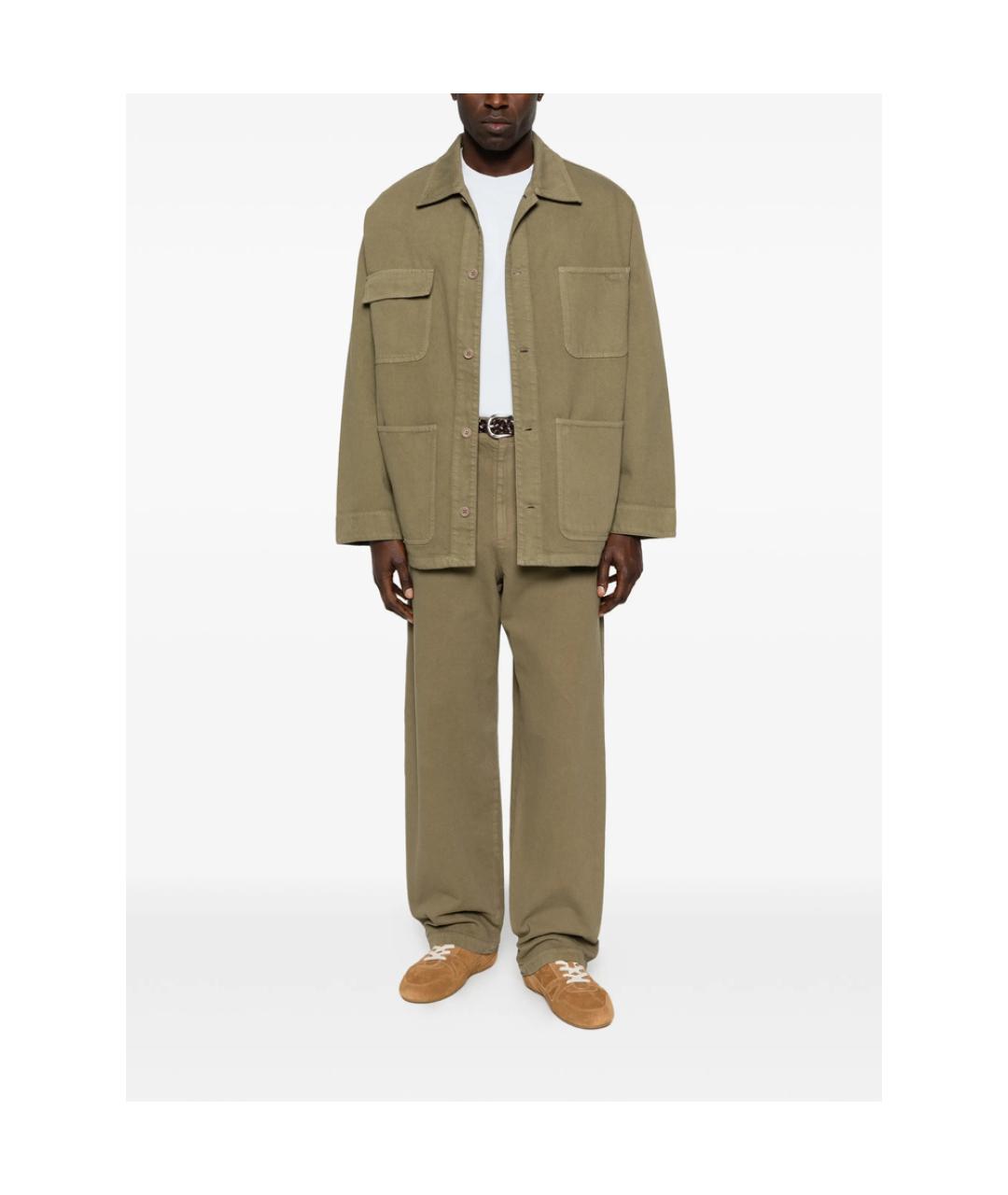 A.P.C. Зеленые хлопковые повседневные брюки, фото 2