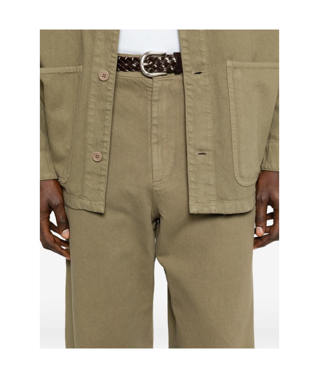 A.P.C. Зеленые хлопковые повседневные брюки, фото 4