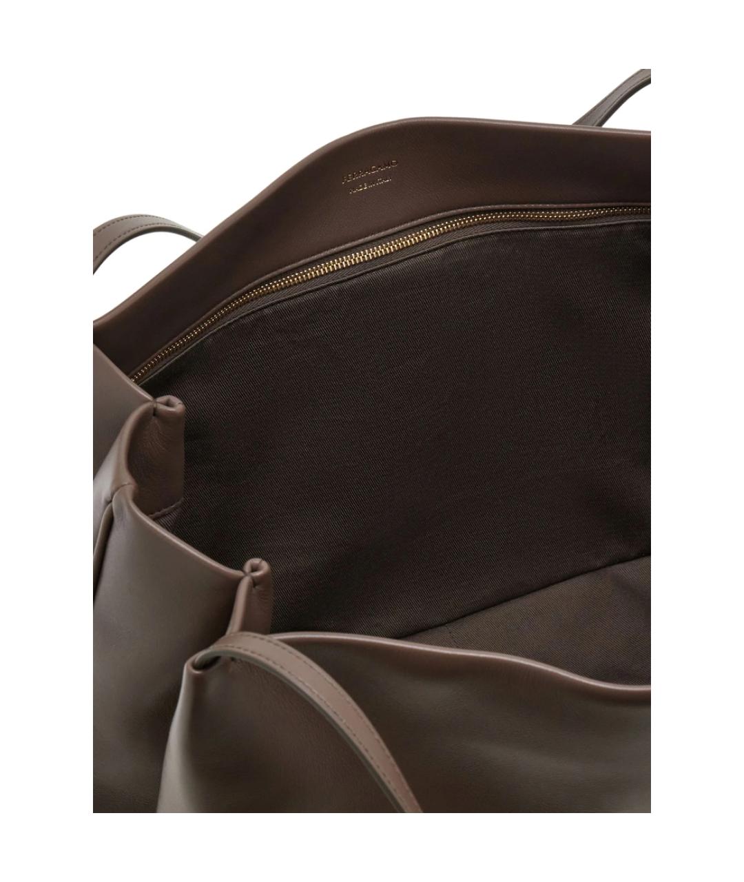 FERRAGAMO Коричневая кожаная сумка тоут, фото 5