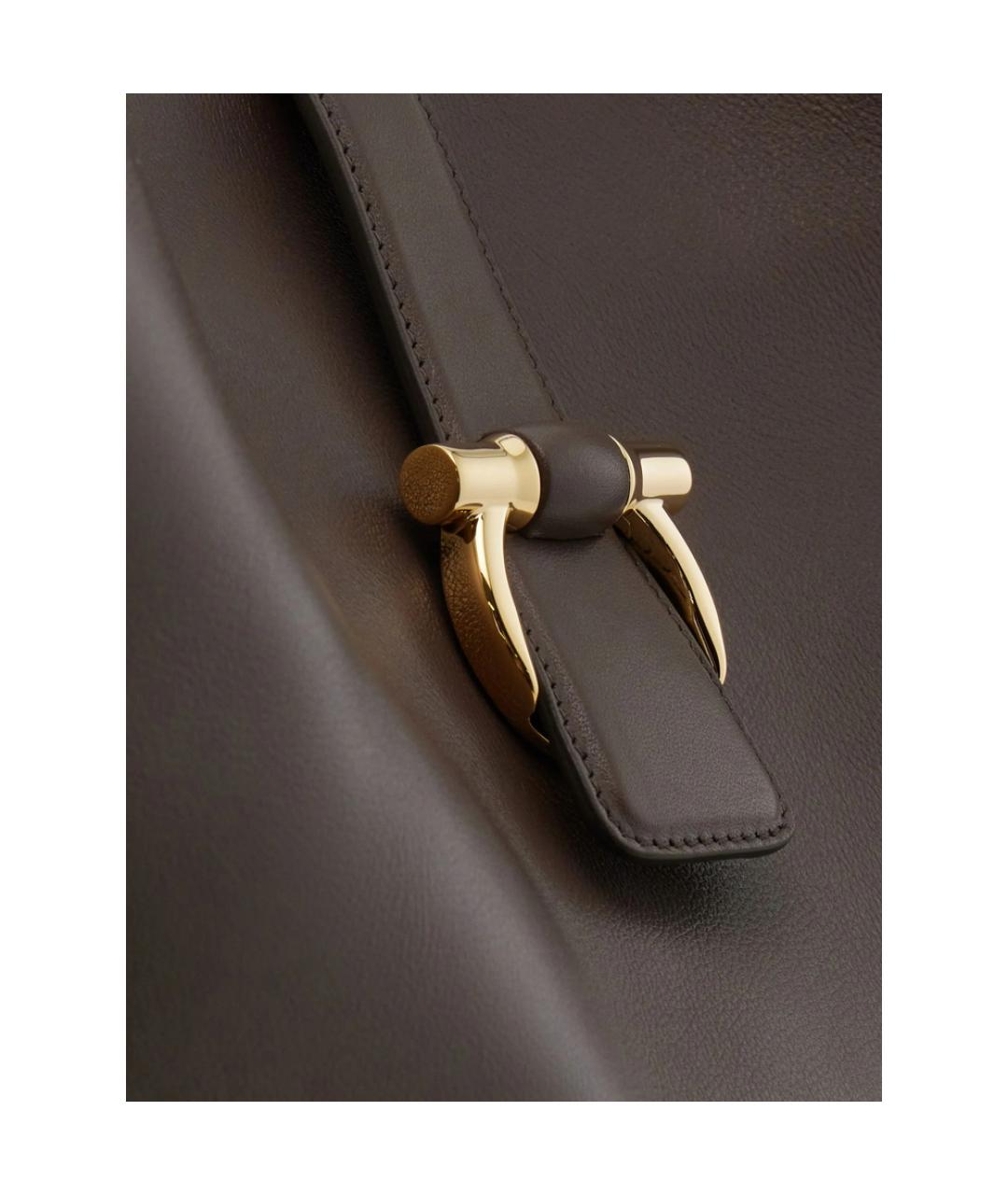 FERRAGAMO Коричневая кожаная сумка тоут, фото 3
