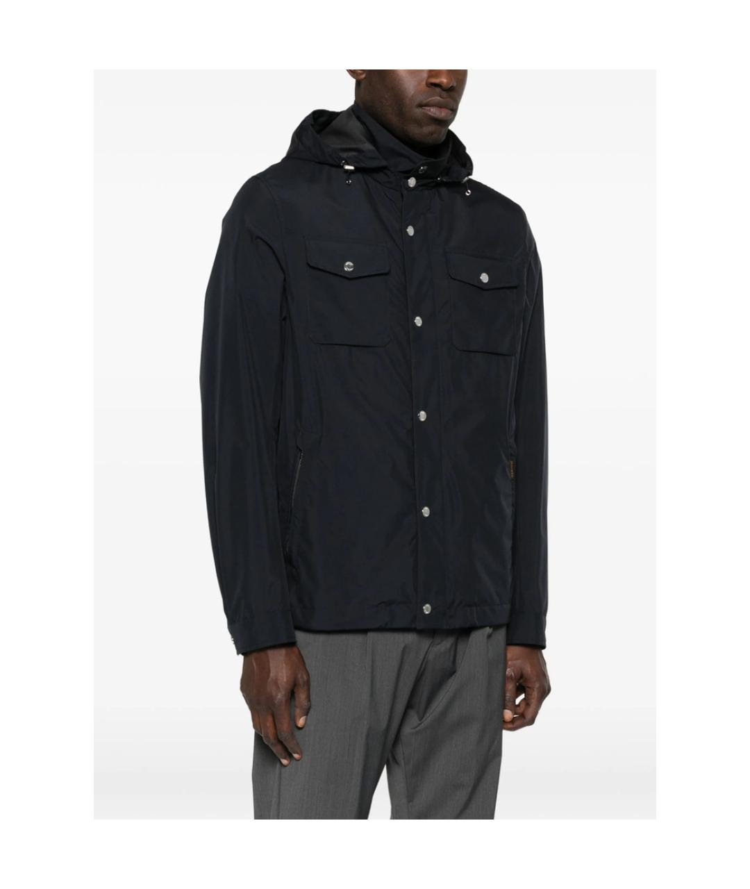 MOORER Синяя полиэстеровая куртка, фото 4