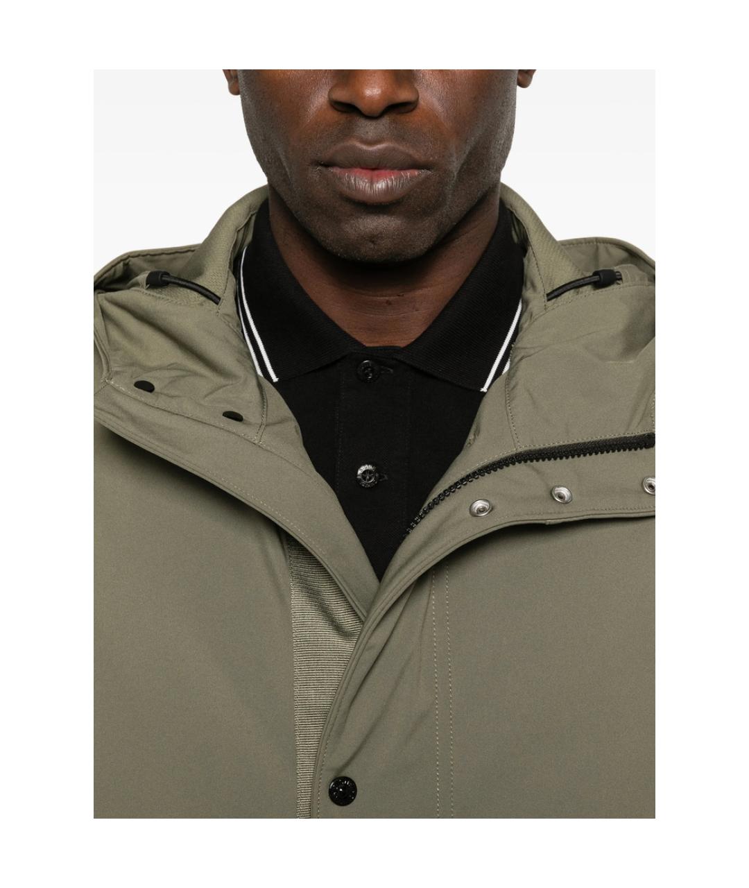 STONE ISLAND Зеленая полиэстеровая куртка, фото 3