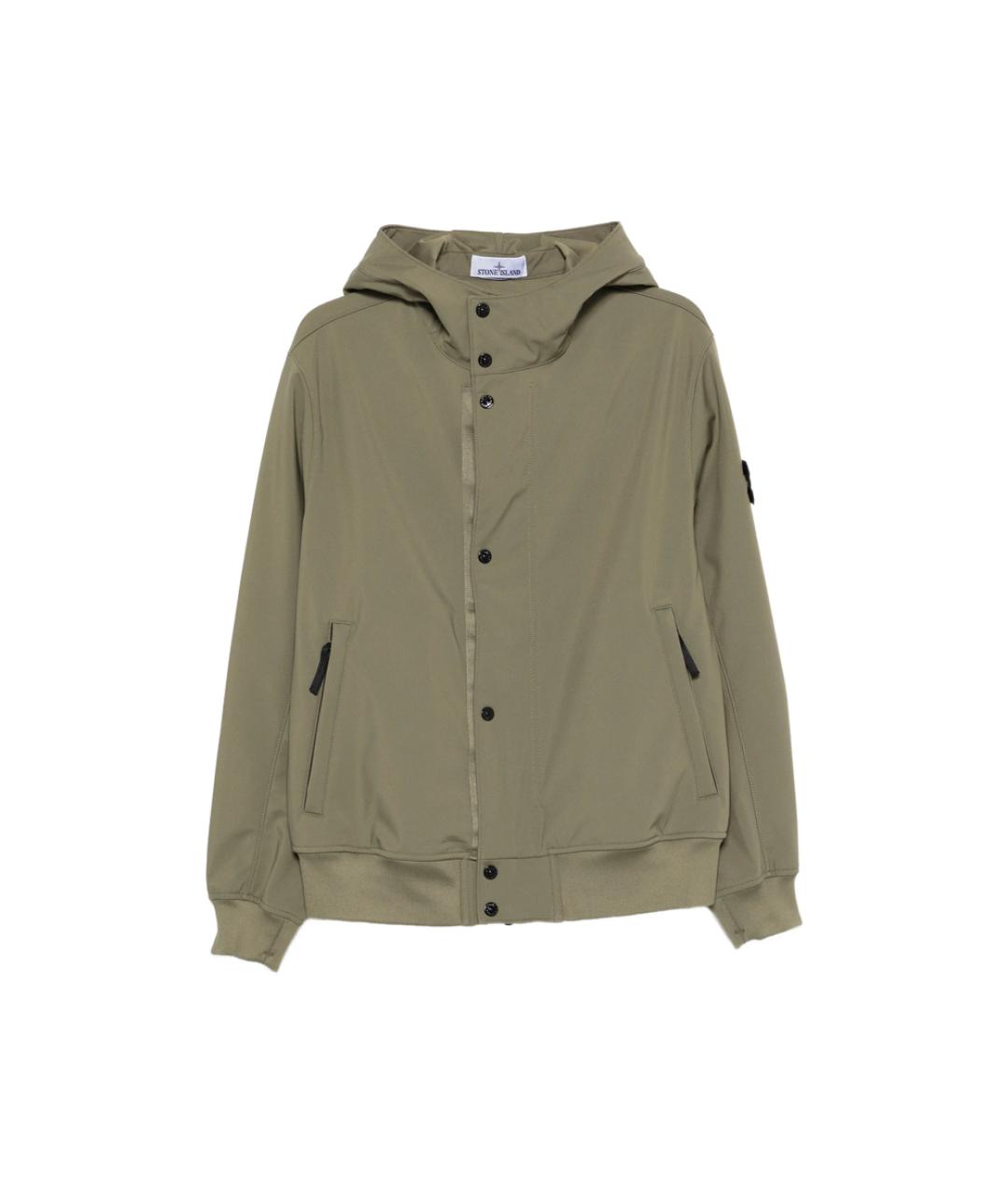 STONE ISLAND Зеленая полиэстеровая куртка, фото 1