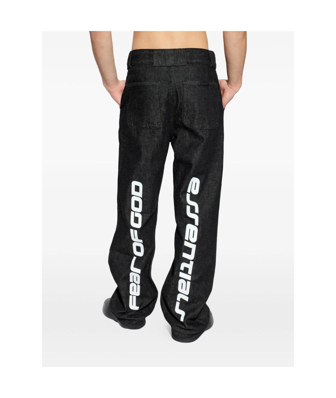 FEAR OF GOD ESSENTIALS Черные хлопковые прямые джинсы, фото 2