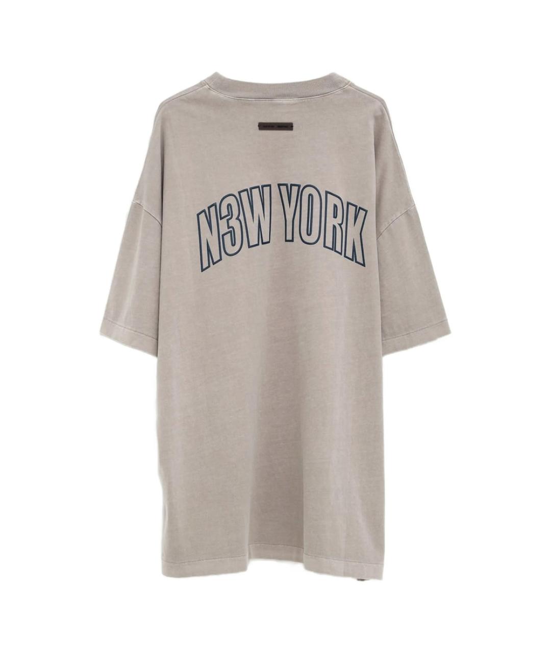 FEAR OF GOD ESSENTIALS Серая хлопковая футболка, фото 3