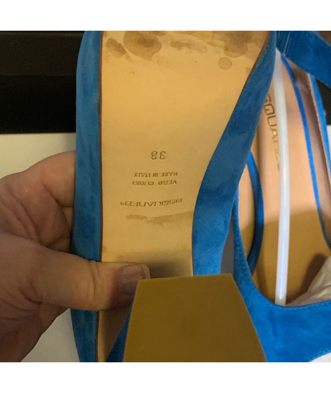 DSQUARED2 Синие замшевые босоножки, фото 6