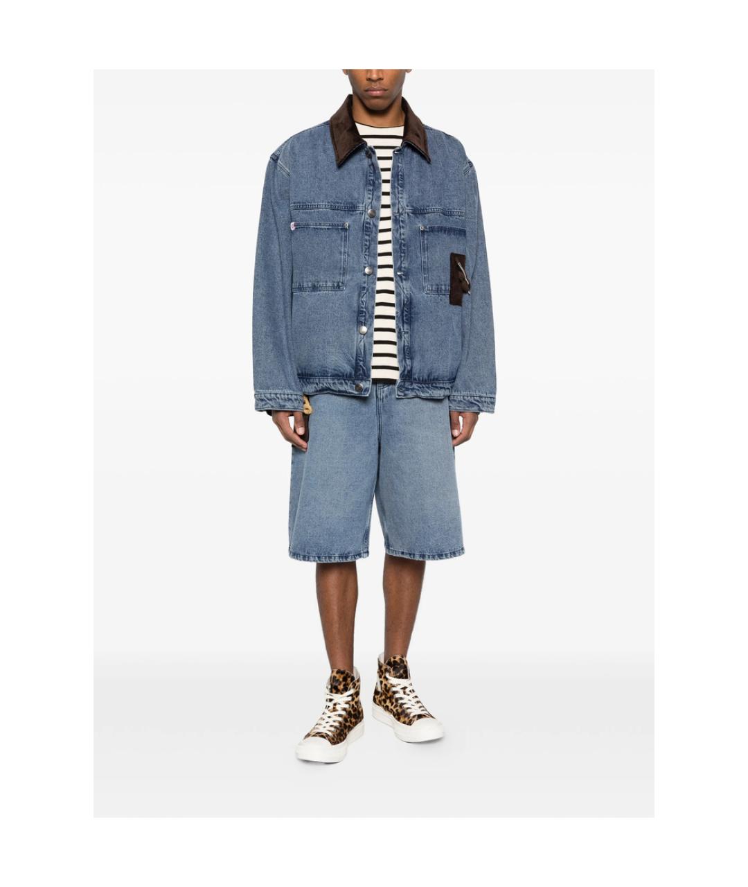 CHARLES JEFFREY LOVERBOY Синие хлопковые шорты, фото 3