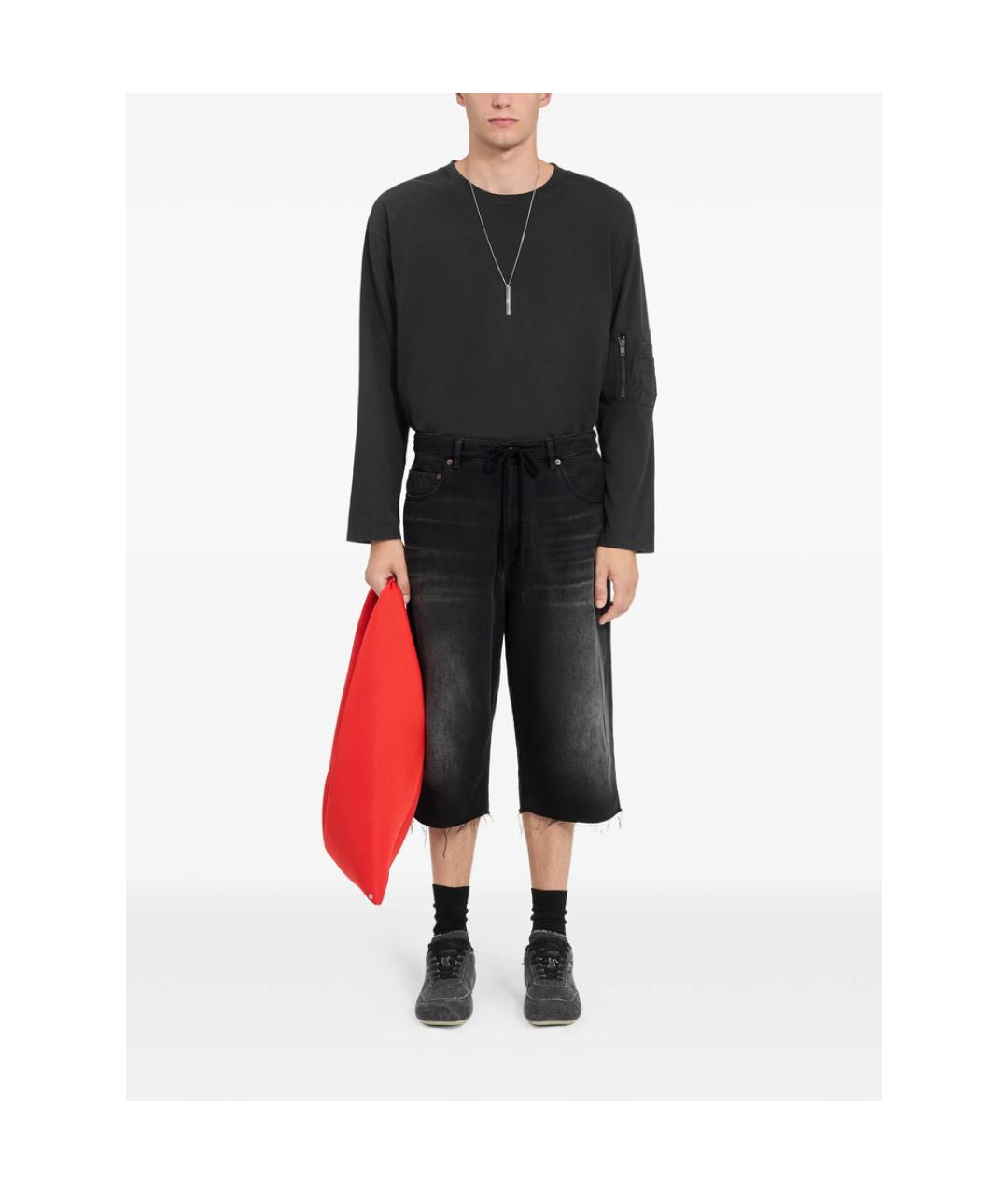 MM6 MAISON MARGIELA Черные хлопковые шорты, фото 2