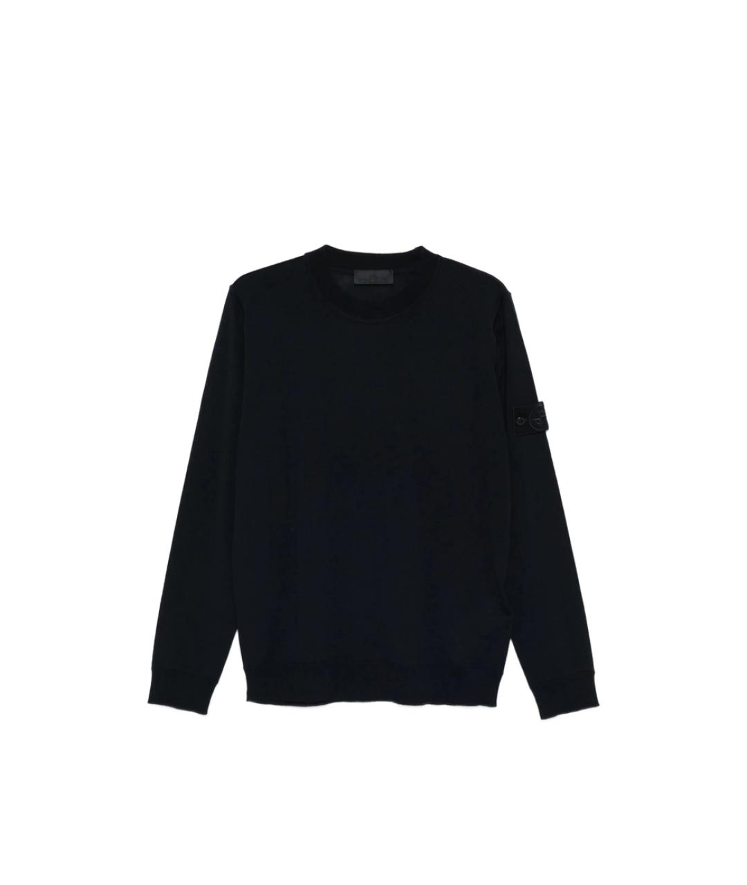 STONE ISLAND Темно-синий шерстяной джемпер / свитер, фото 1