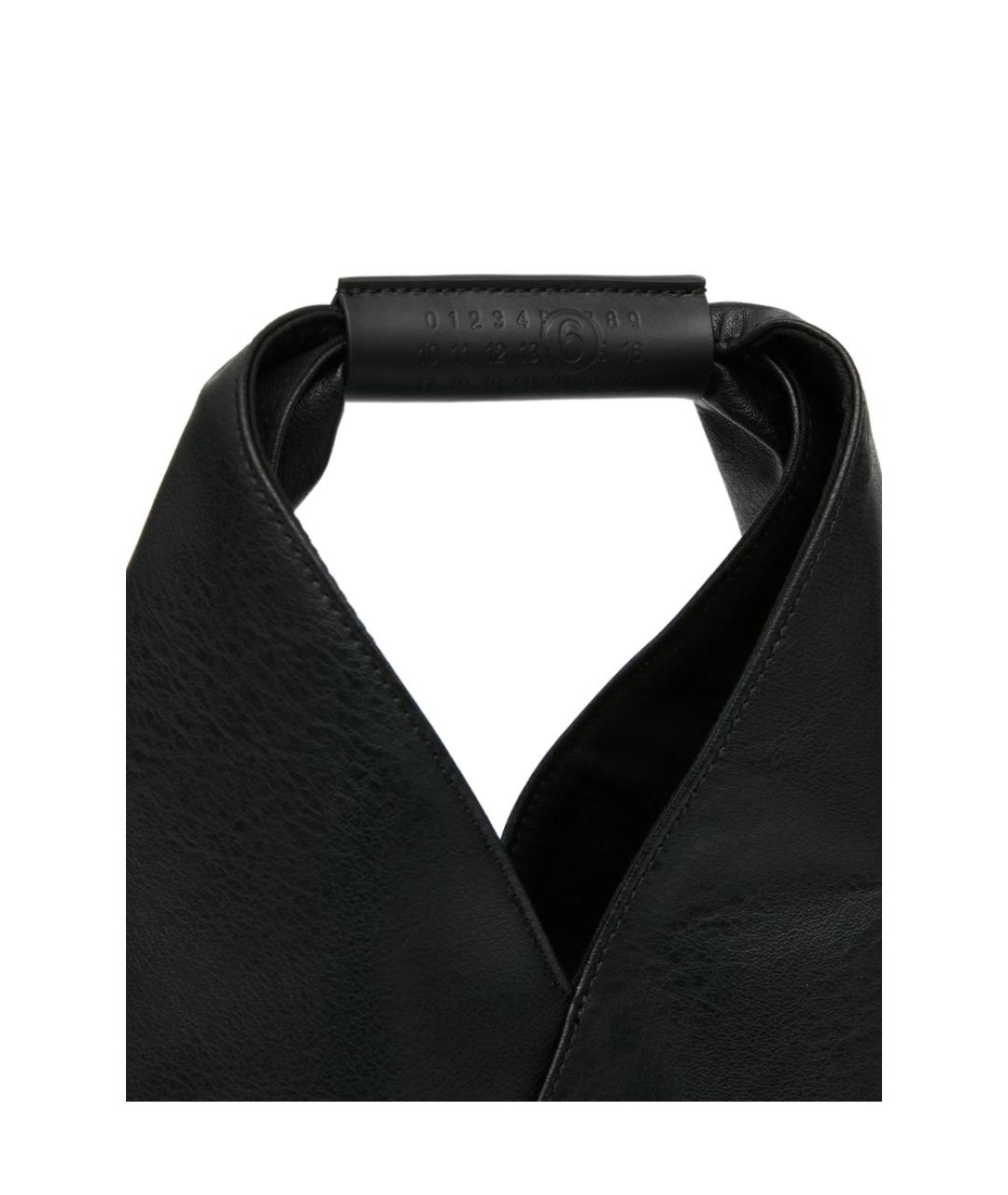 MM6 MAISON MARGIELA Черная кожаная сумка тоут, фото 3