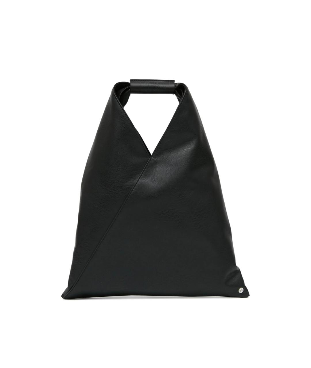 MM6 MAISON MARGIELA Черная кожаная сумка тоут, фото 4