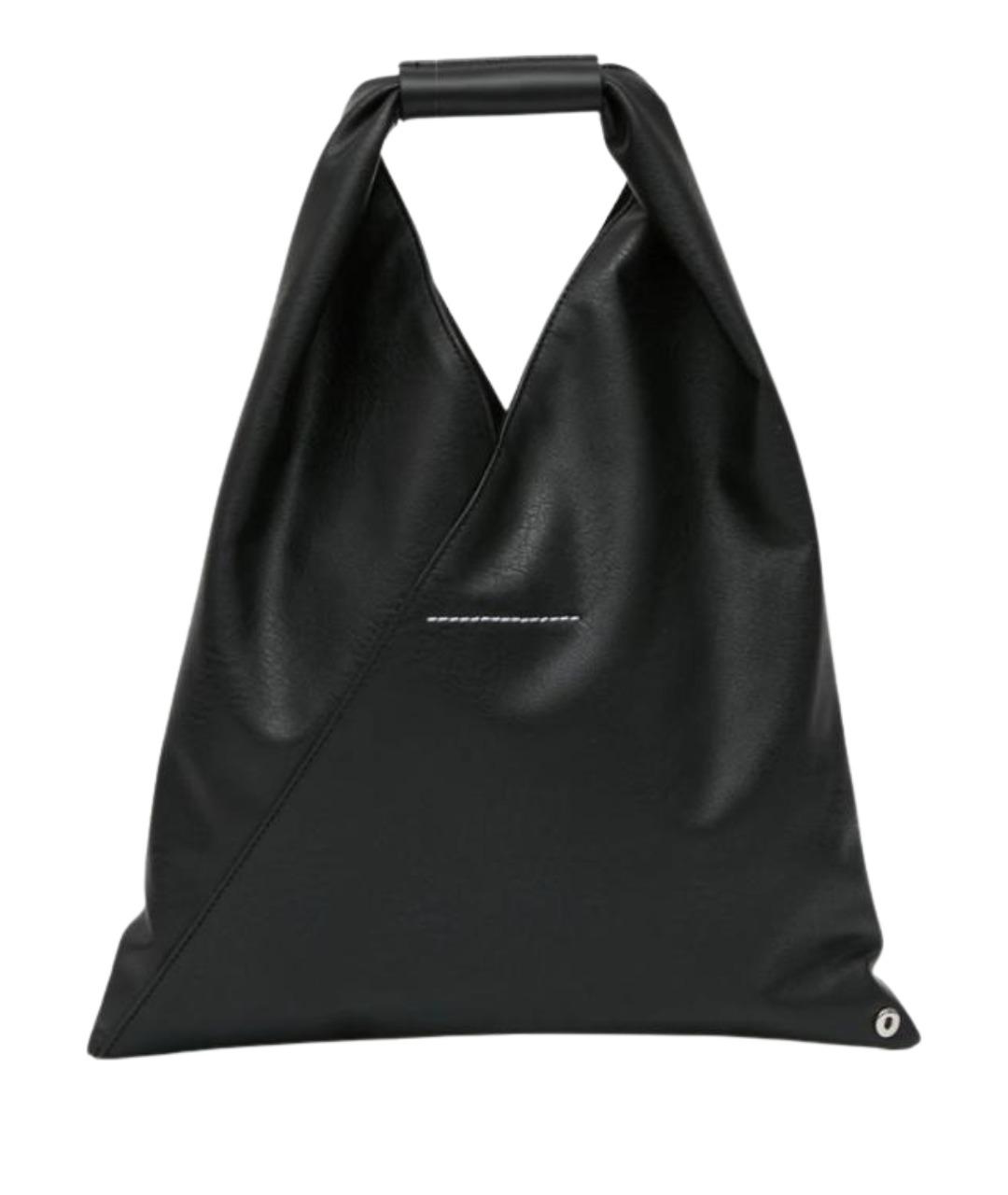 MM6 MAISON MARGIELA Черная кожаная сумка тоут, фото 1