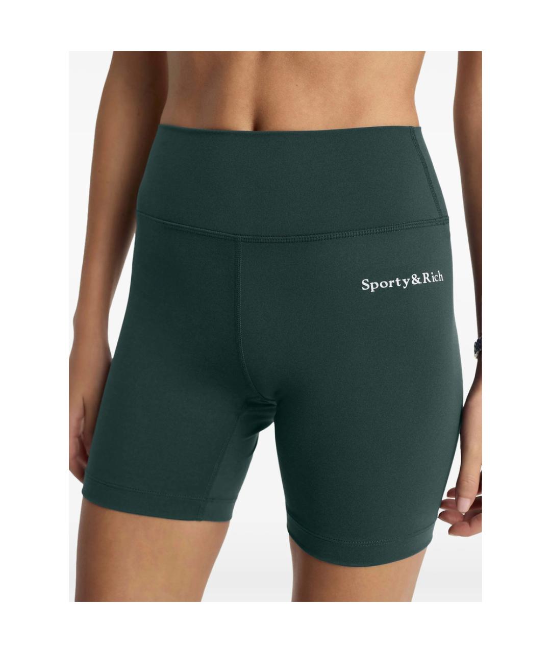 SPORTY AND RICH Зеленые полиамидовые спортивные брюки и шорты, фото 3