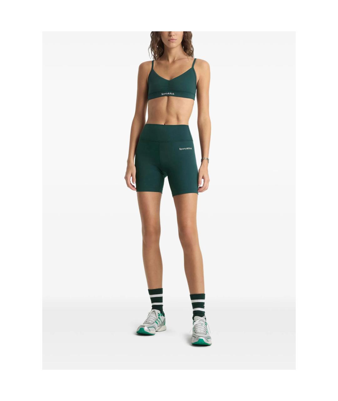 SPORTY AND RICH Зеленые полиамидовые спортивные брюки и шорты, фото 4