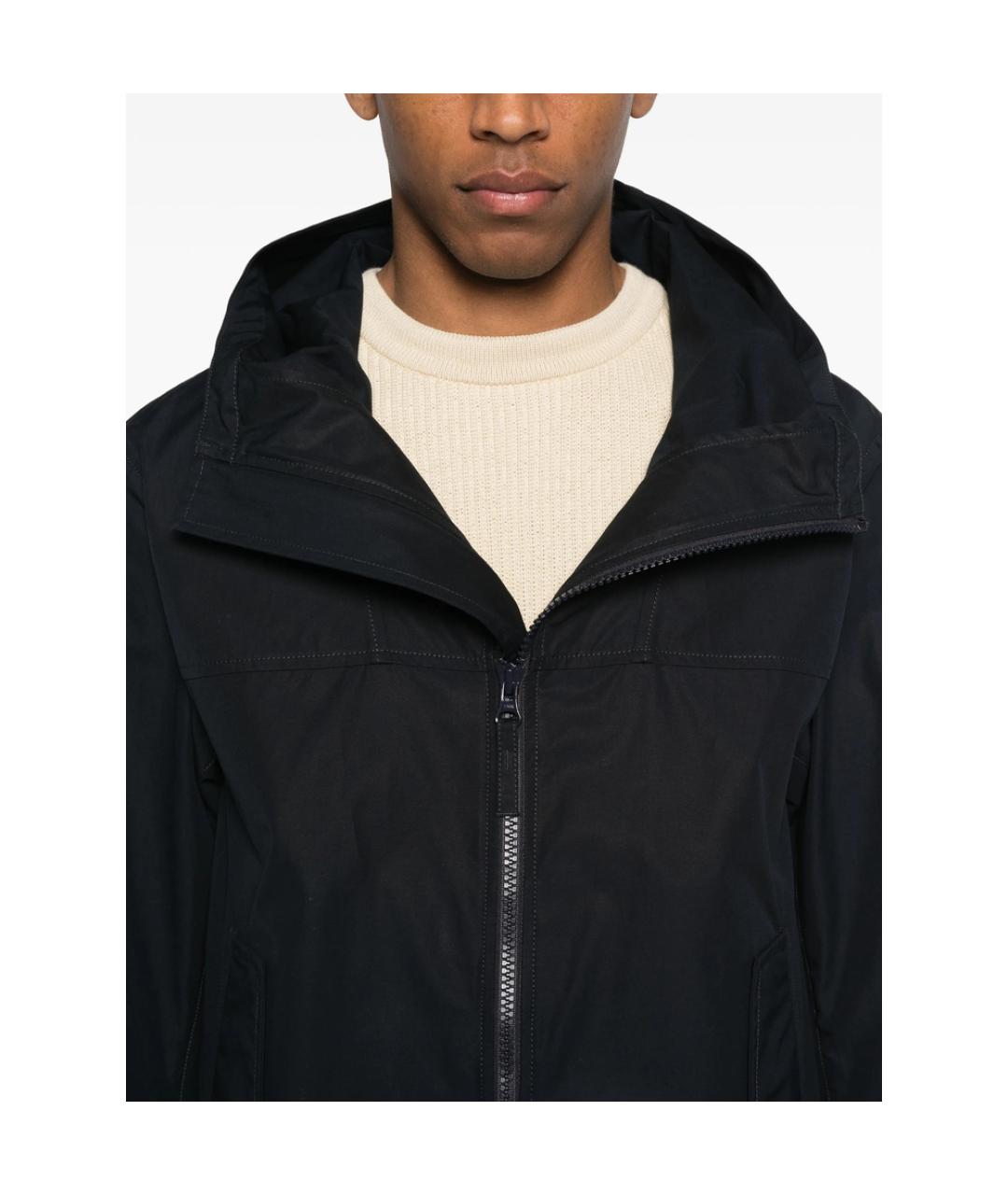 STONE ISLAND Темно-синяя хлопковая куртка, фото 5