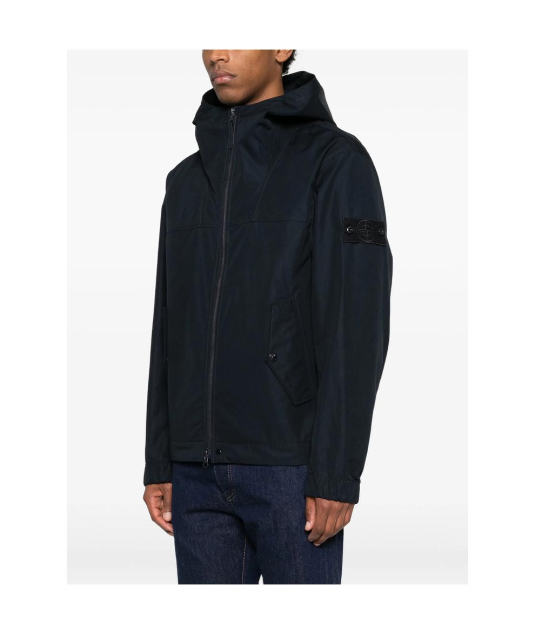 STONE ISLAND Темно-синяя хлопковая куртка, фото 3