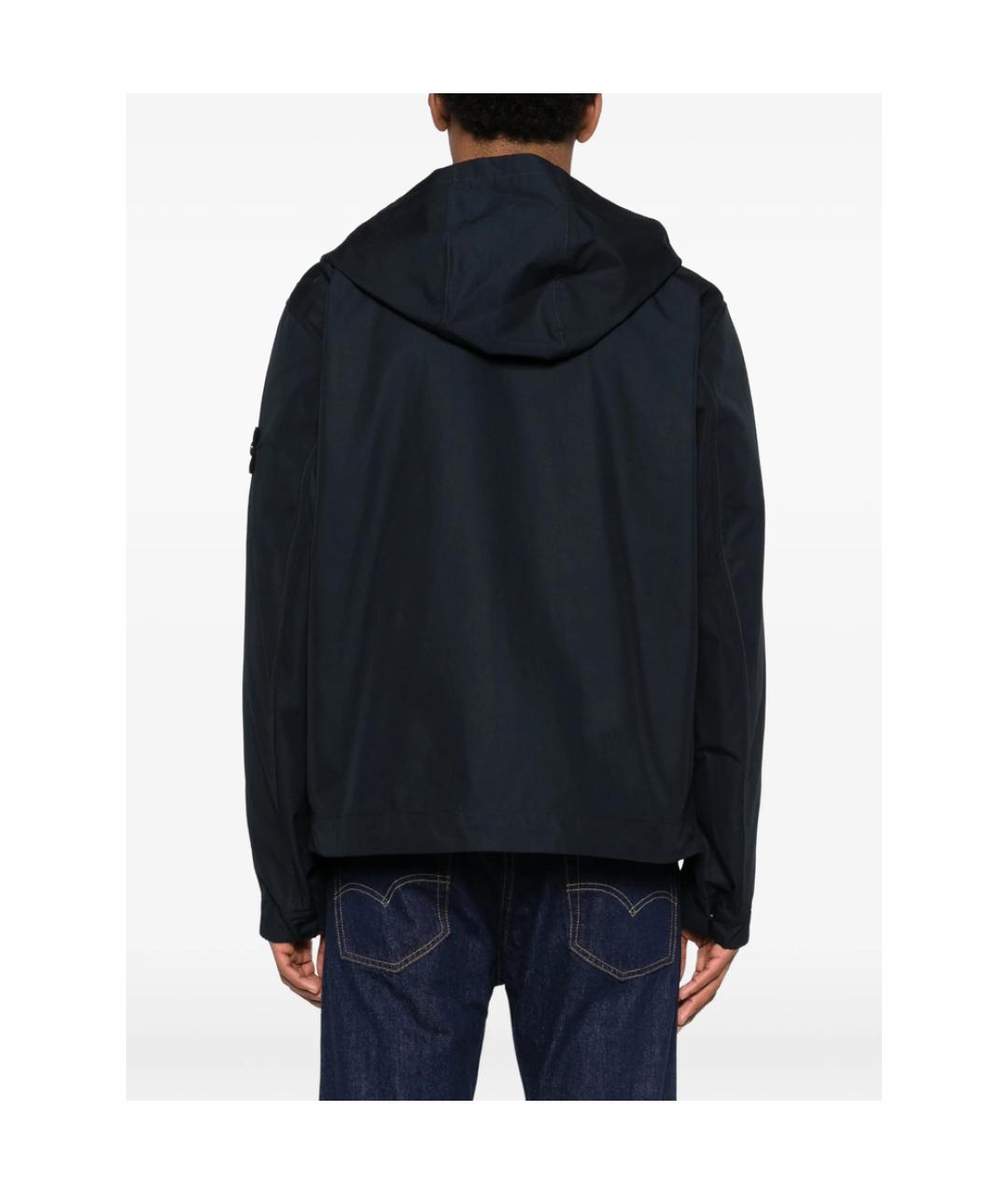 STONE ISLAND Темно-синяя хлопковая куртка, фото 2
