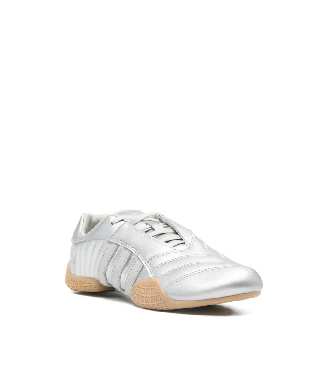 ADIDAS Серебряные кожаные кроссовки, фото 4