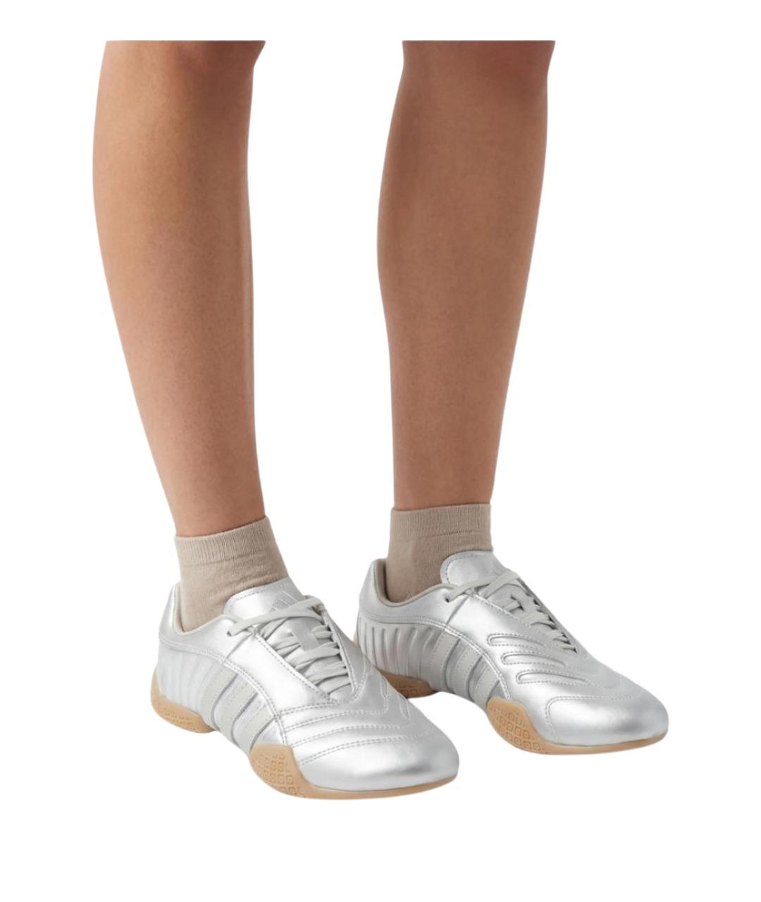 ADIDAS Серебряные кожаные кроссовки, фото 5