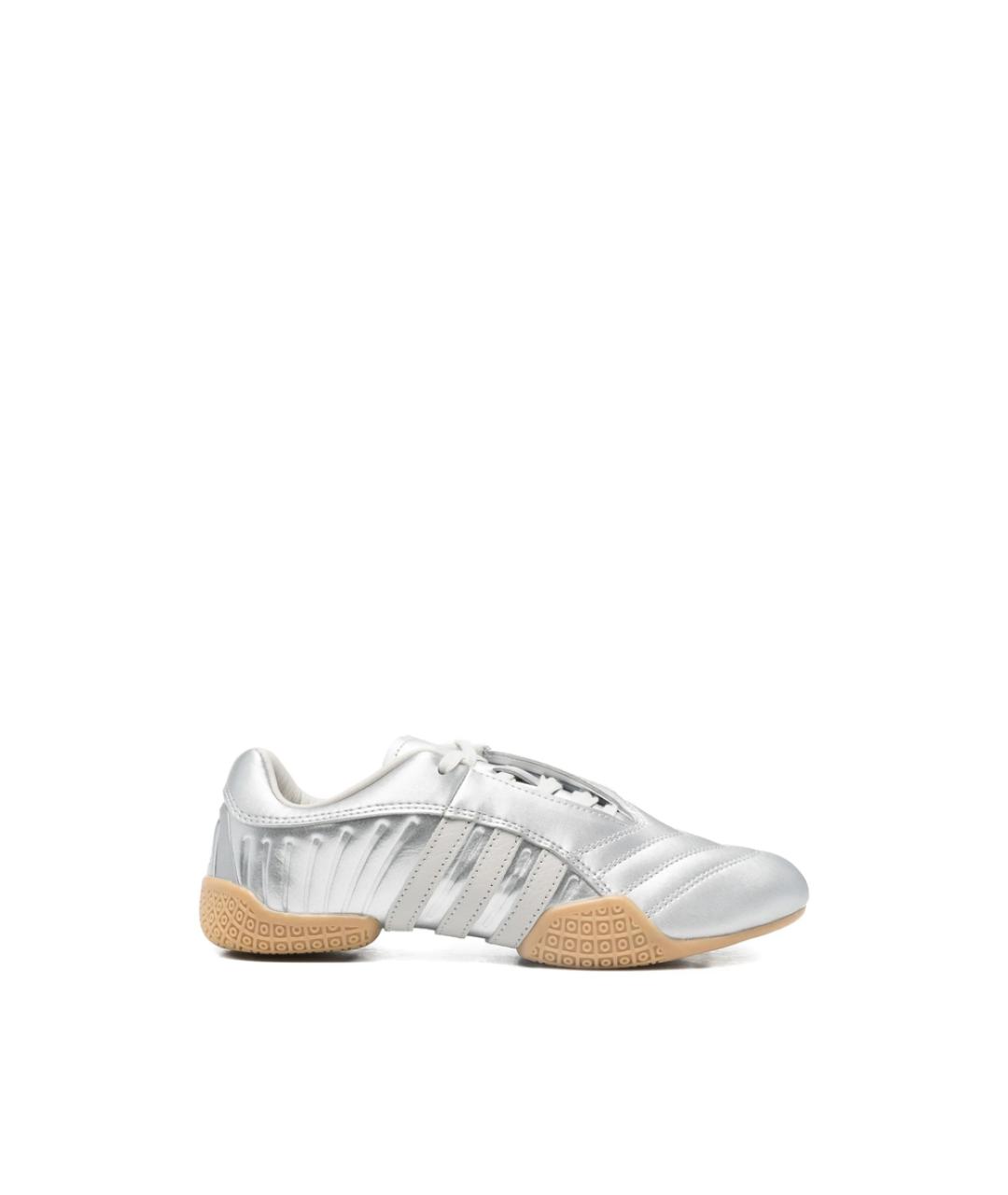 ADIDAS Серебряные кожаные кроссовки, фото 1