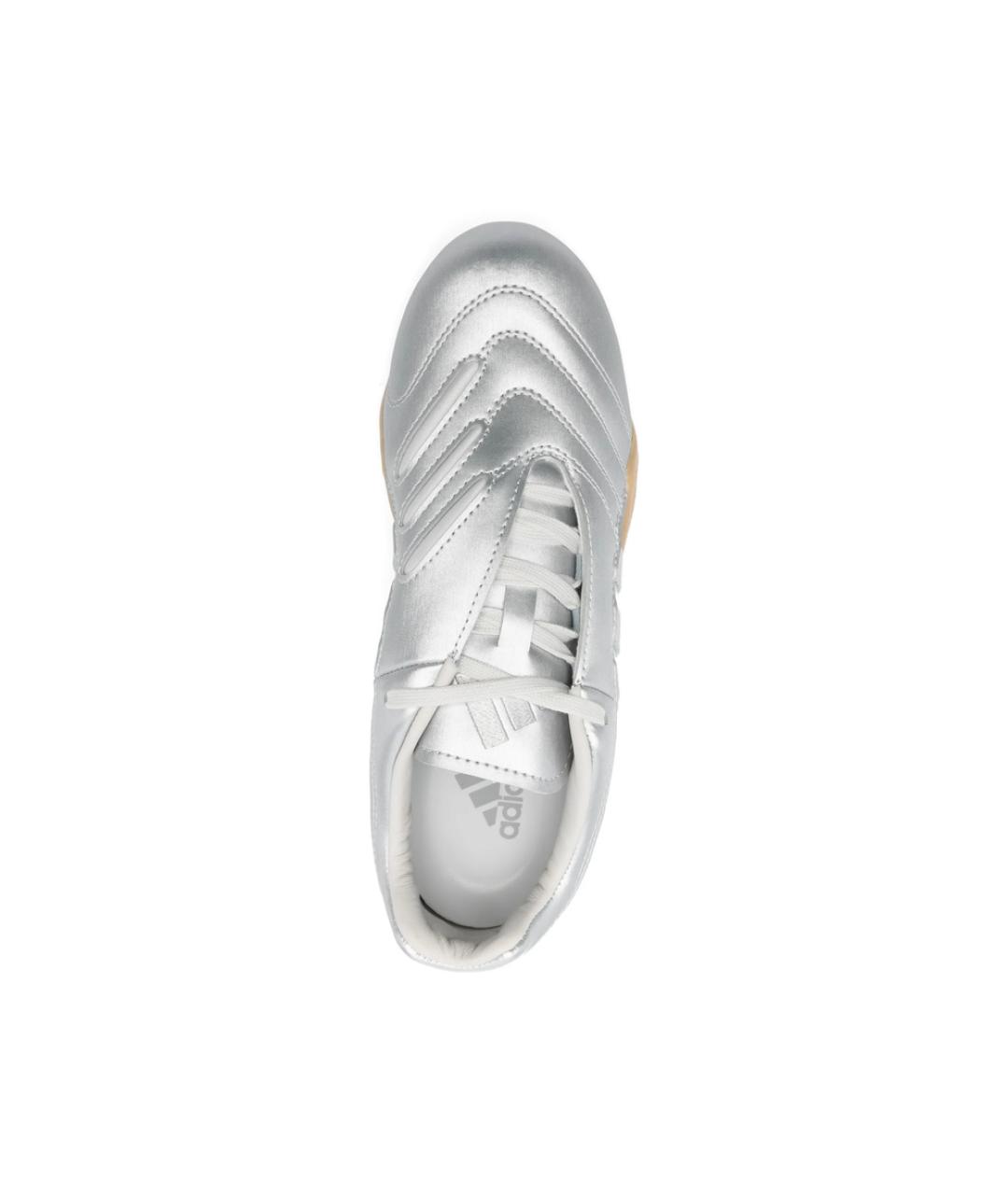 ADIDAS Серебряные кожаные кроссовки, фото 3