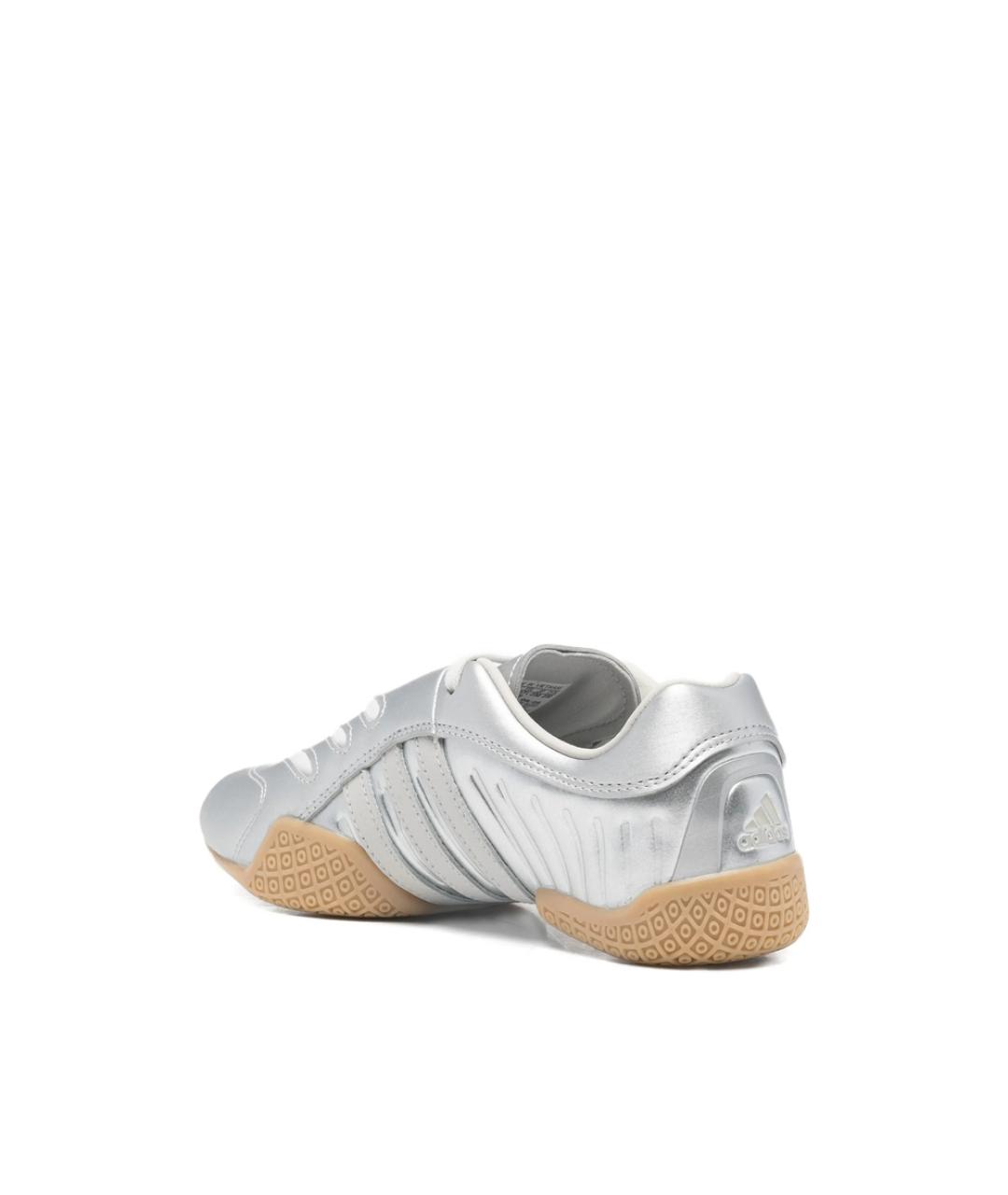 ADIDAS Серебряные кожаные кроссовки, фото 2