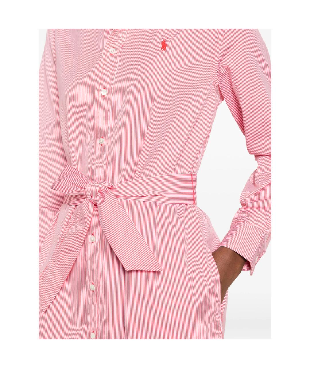 RALPH LAUREN Розовое хлопковое повседневное платье, фото 5