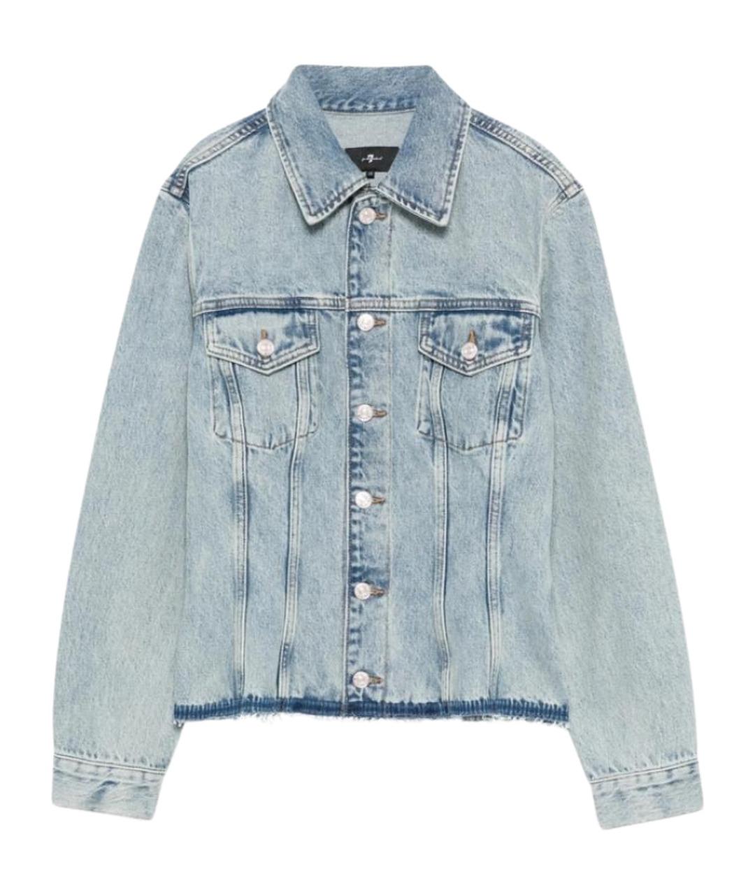 7 FOR ALL MANKIND Голубая хлопковая куртка, фото 1