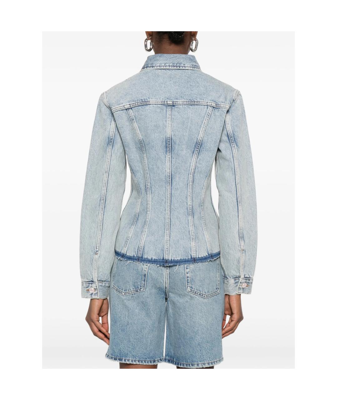 7 FOR ALL MANKIND Голубая хлопковая куртка, фото 3