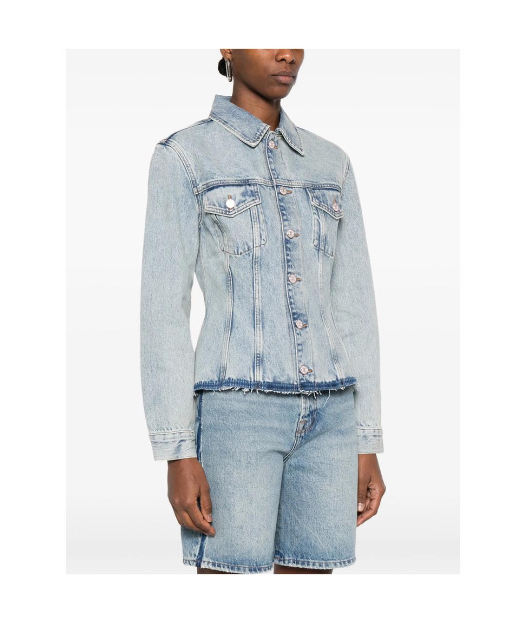 7 FOR ALL MANKIND Голубая хлопковая куртка, фото 2