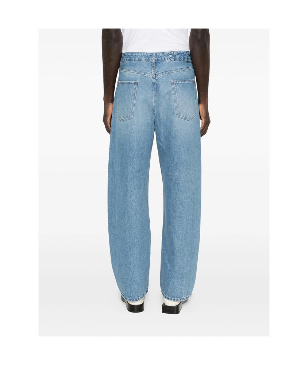 JACQUEMUS Голубые хлопковые прямые джинсы, фото 2