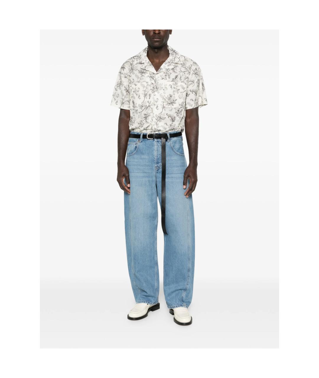 JACQUEMUS Голубые хлопковые прямые джинсы, фото 3