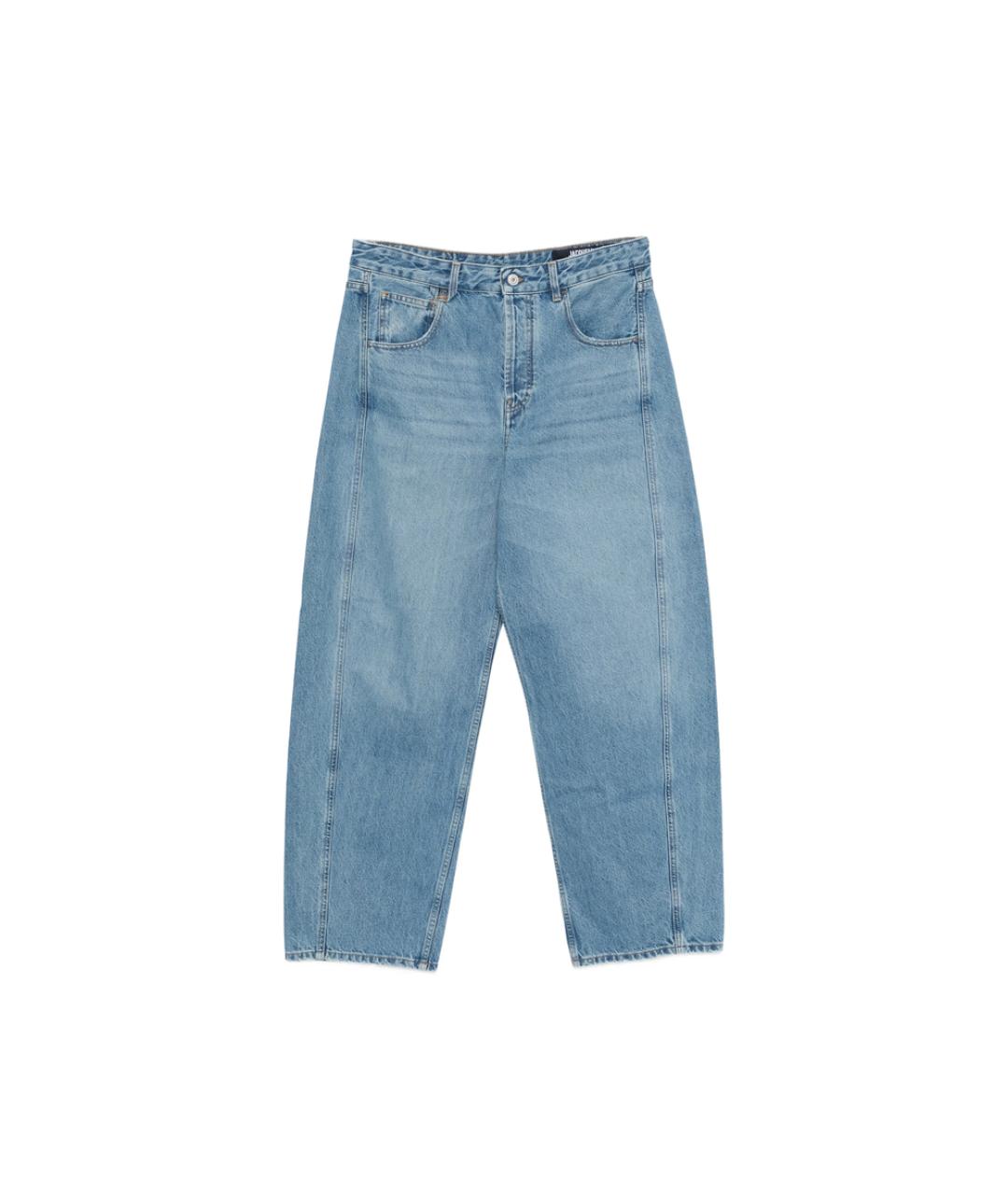 JACQUEMUS Голубые хлопковые прямые джинсы, фото 1
