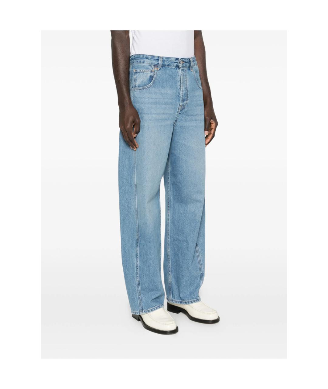 JACQUEMUS Голубые хлопковые прямые джинсы, фото 4