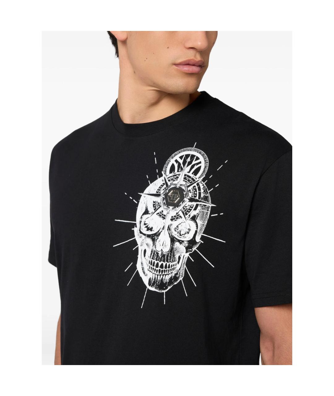 PHILIPP PLEIN Черная хлопковая футболка, фото 4