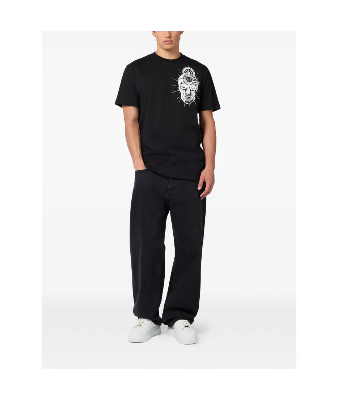 PHILIPP PLEIN Черная хлопковая футболка, фото 2