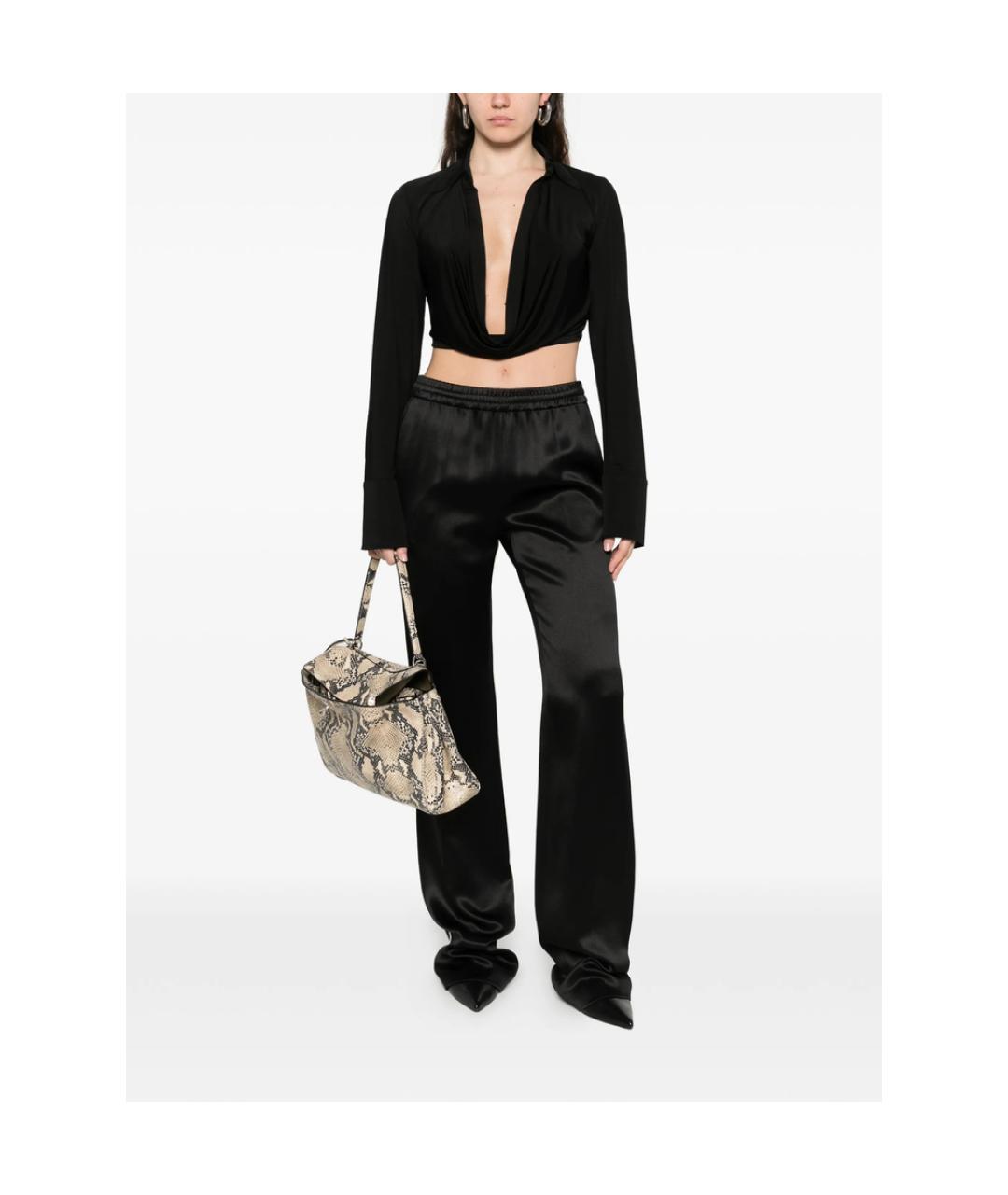 TOM FORD Черные шелковые прямые брюки, фото 2