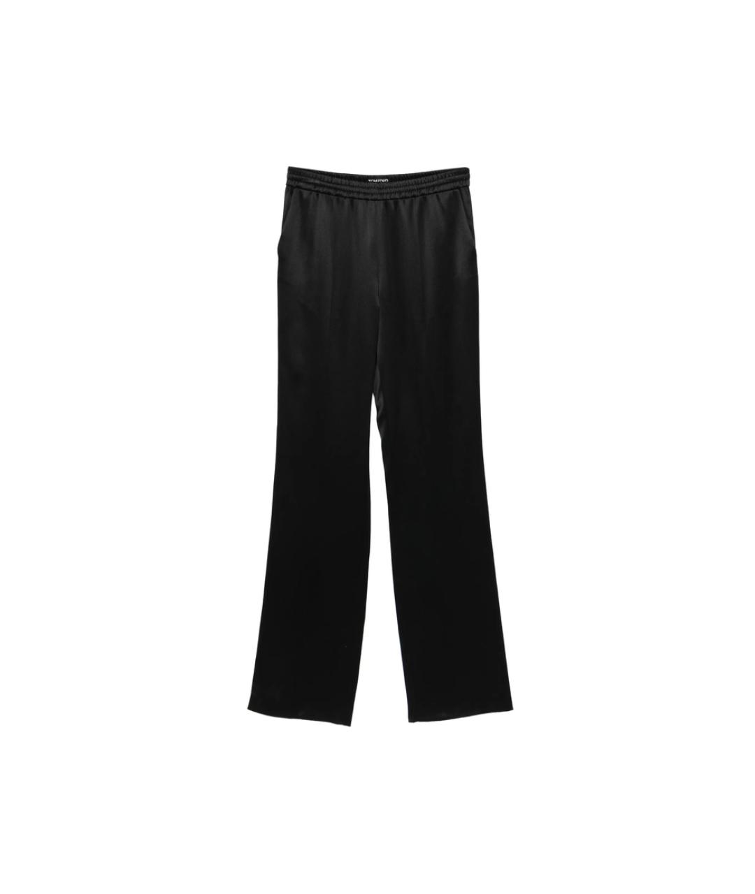 TOM FORD Черные шелковые прямые брюки, фото 1